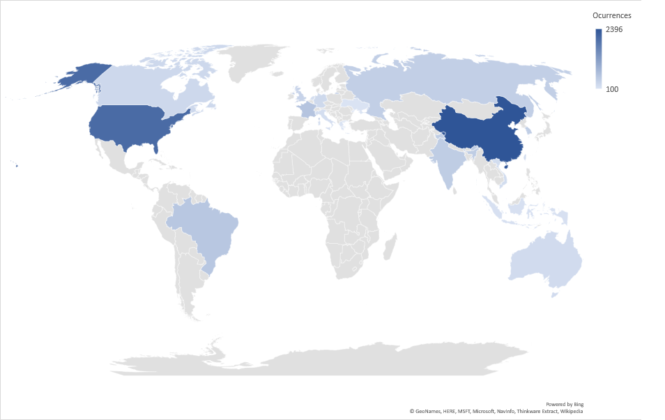 Cyber Security Threat Geolocations March 25-30 2019