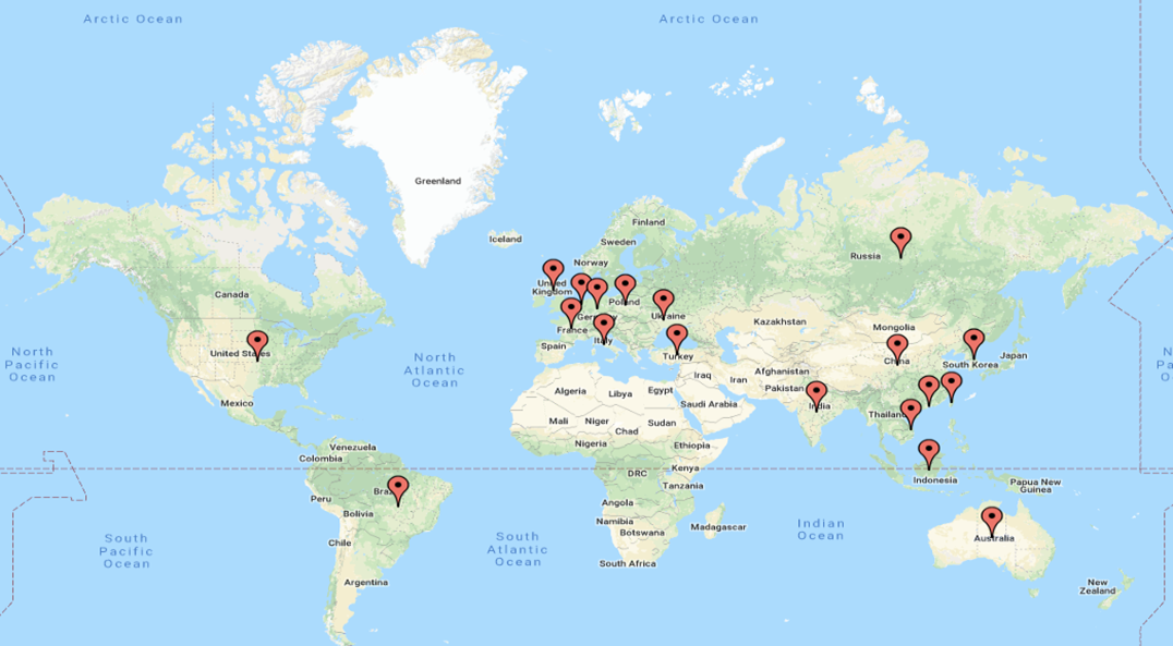 Cyber Security Threat Geolocations October 29 - November 4 2018