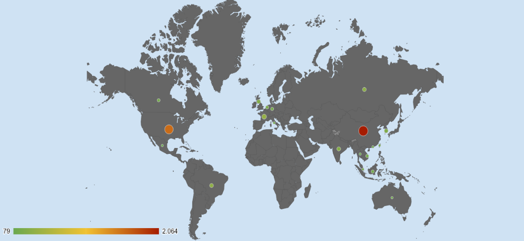 Cyber Security Threat Geolocations Dec 31 2018 - Jan 6 2019