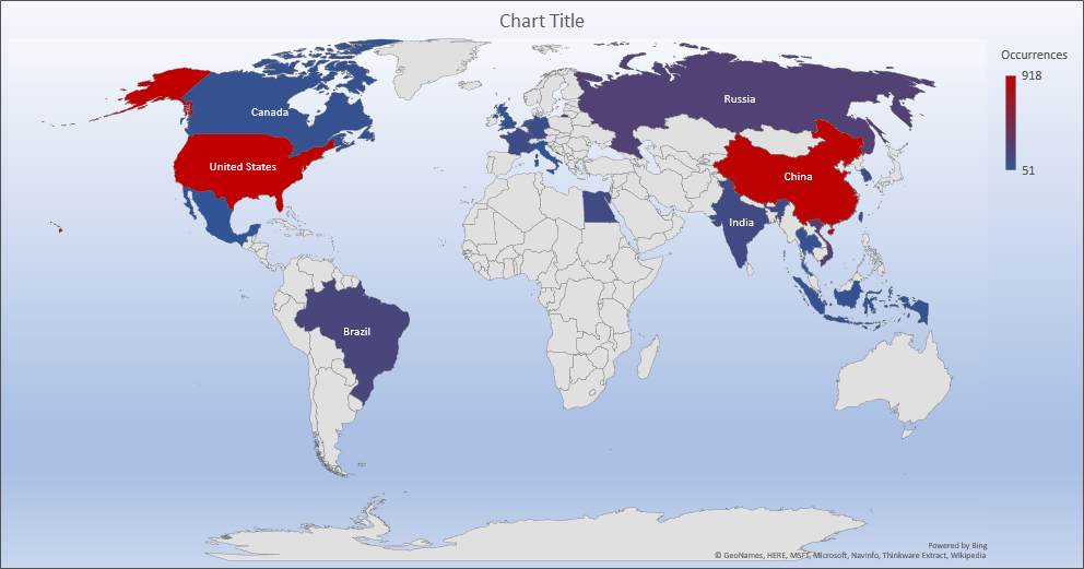 Cyber Security Threat Geolocations July 1-7 2019