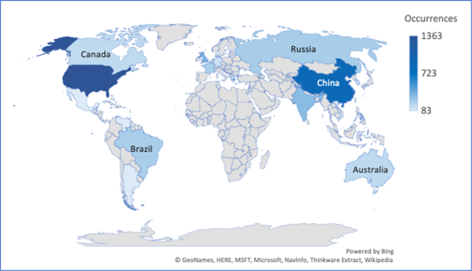 Cyber Security Threat Geolocations June 3-9 2019