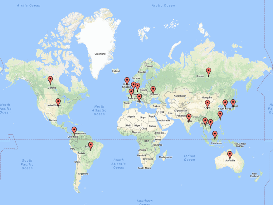 Cyber Security Threat Geolocations April 9-16 2018