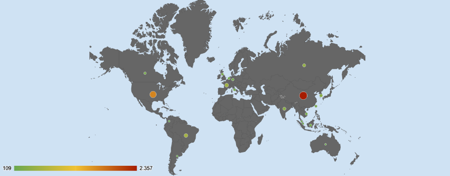 Cyber Security Threat Geolocations February 11-17 2019