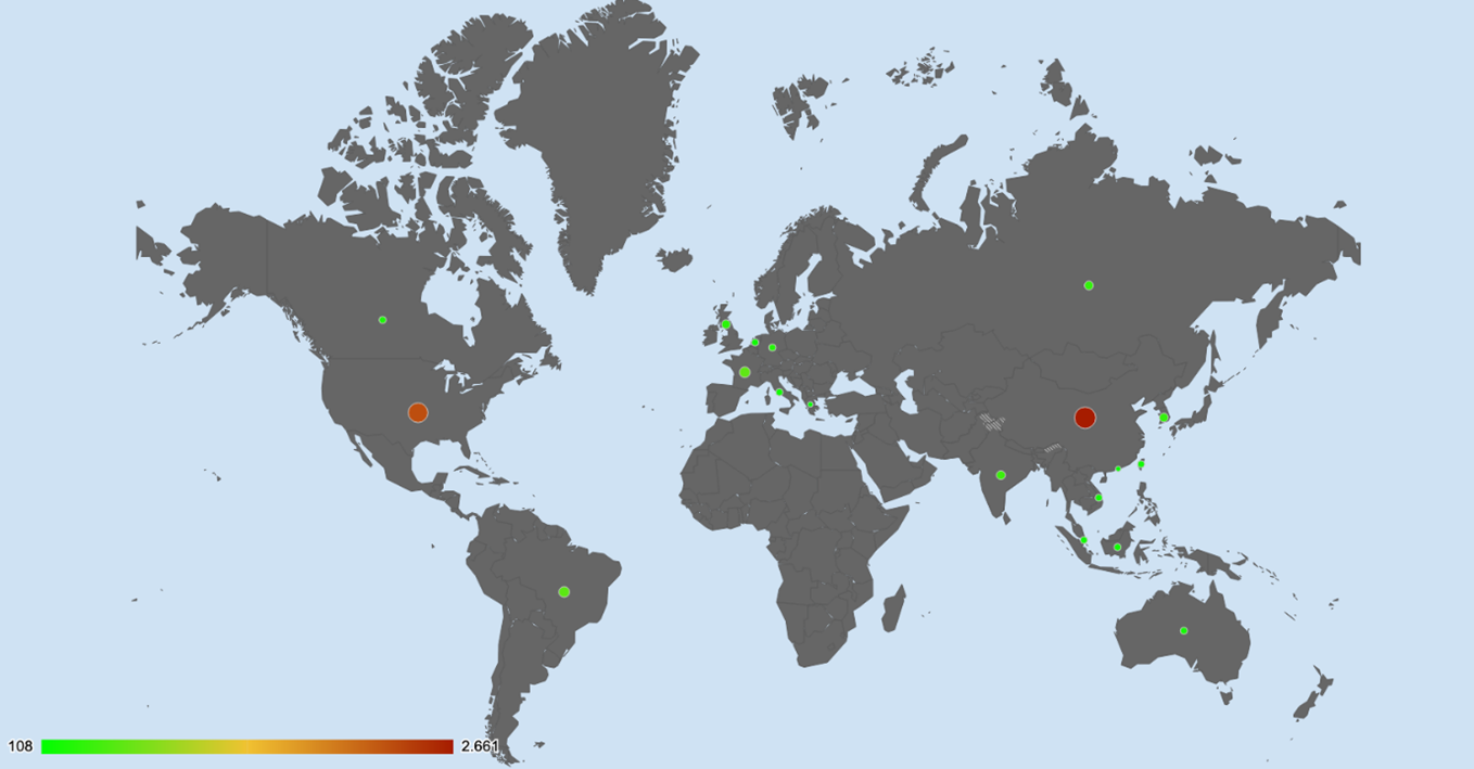 Cyber Security Threat Geolocations March 11-17 2019