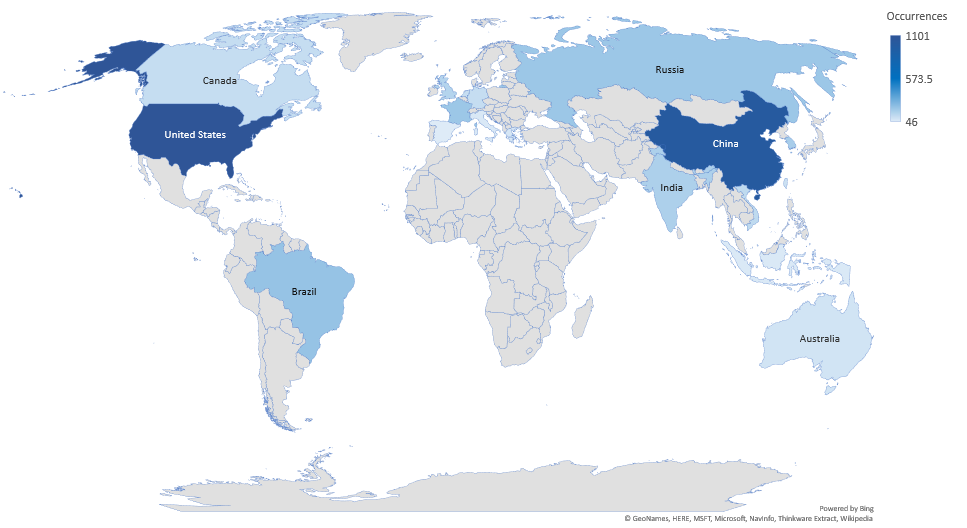 Cyber Security Threat Geolocations May 13-19 2019
