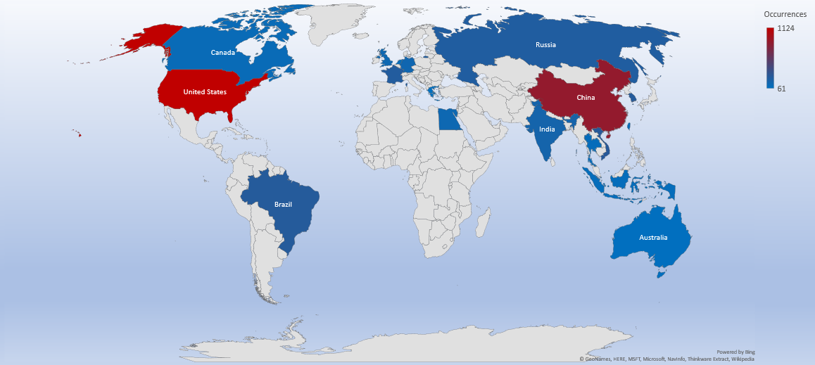 Cyber Security Threat Geolocations July 15-21 2019