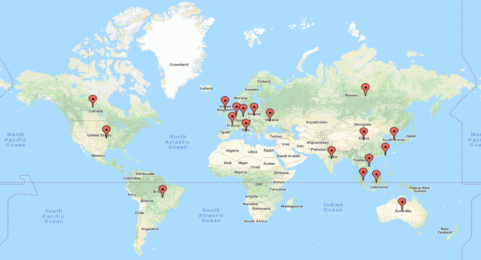 Cyber Security Threat Geolocations November 19-25 2018