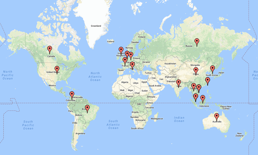 Cyber Security Threat Geolocations May 21-28 2018