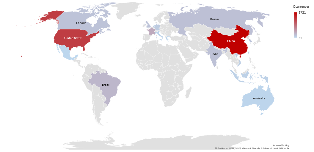 Cyber Security Threat Geolocations April 22-28 2019