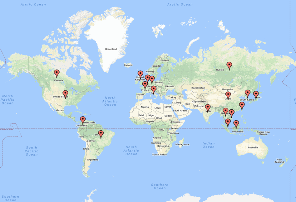 Cyber Security Threat Geolocations April 23-30 2018