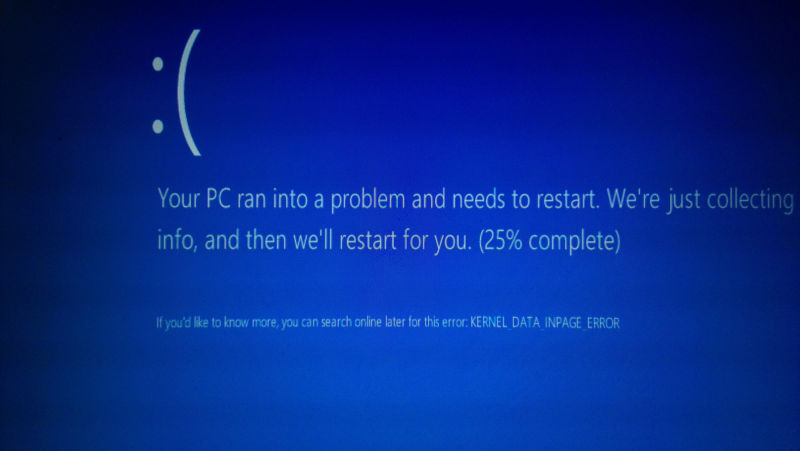 Blue screen appears when the $MFT bug is triggered