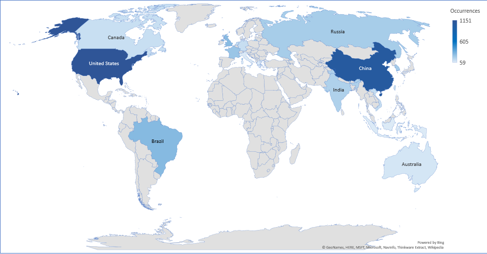 Cyber Security Threat Geolocations  May 6-12 2019