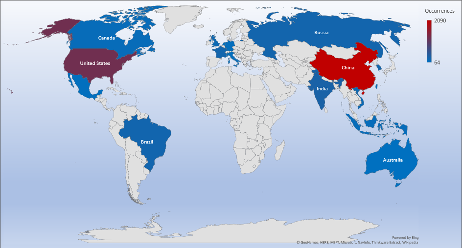 Cyber Security Threat Geolocations Oct 28 - Nov 3 2019